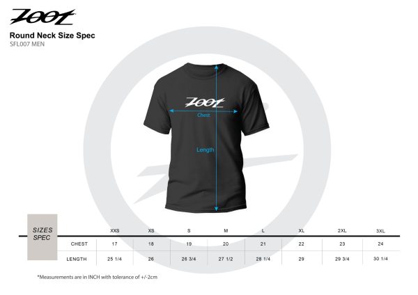 Finisher T-shirt Size Chart